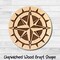 Nautical Compass 4 Unfinished Wood Shape Blank Laser Engraved Cut Out Woodcraft Craft Supply COM-010 product 1